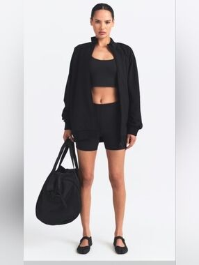 🔥NikeSKIMS Matte Tricot Oversized  Track Jacket ~NWOT ~Obsidian